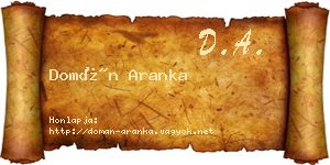 Domán Aranka névjegykártya
