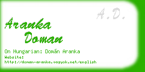 aranka doman business card