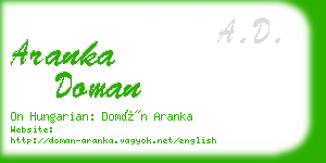 aranka doman business card